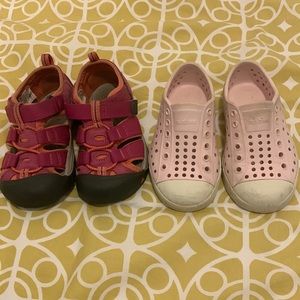 LAST CHANCE - Toddler girl Native and Keen summer shoe bundle - size toddler 7